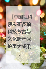 中国社科院发布多项科技考古与文化遗产保护重大成果