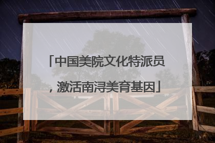 中国美院文化特派员，激活南浔美育基因