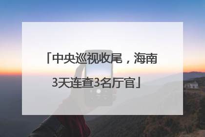 中央巡视收尾，海南3天连查3名厅官