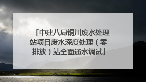 中建八局铜川废水处理站项目废水深度处理（零排放）站全面通水调试