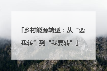 乡村能源转型：从“要我转”到“我要转”