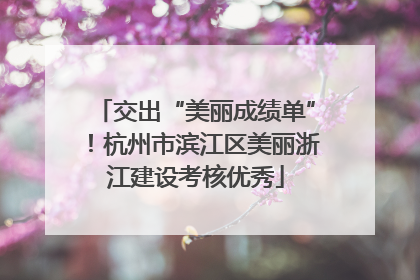 交出“美丽成绩单”！杭州市滨江区美丽浙江建设考核优秀
