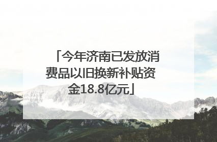 今年济南已发放消费品以旧换新补贴资金18.8亿元