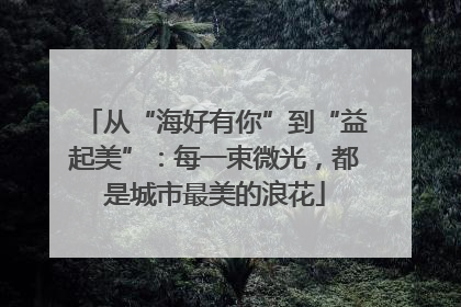 从“海好有你”到“益起美”：每一束微光，都是城市最美的浪花
