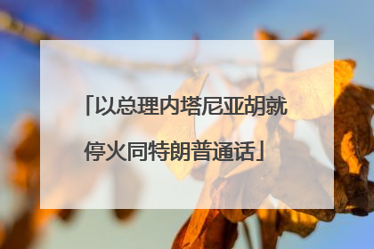 以总理内塔尼亚胡就停火同特朗普通话