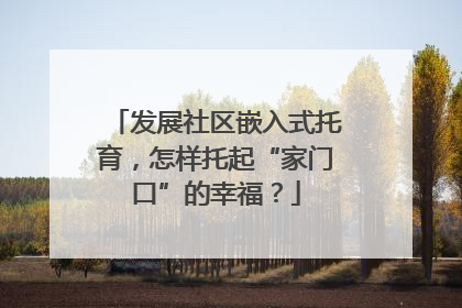 发展社区嵌入式托育，怎样托起“家门口”的幸福？