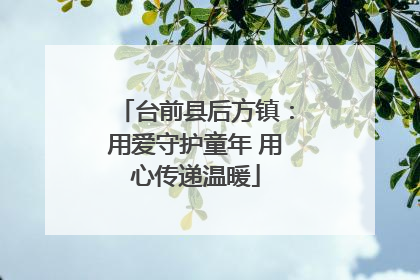 台前县后方镇：用爱守护童年 用心传递温暖