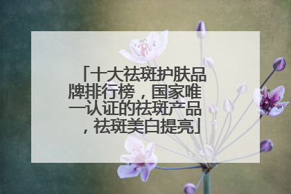 十大祛斑护肤品牌排行榜，国家唯一认证的祛斑产品，祛斑美白提亮