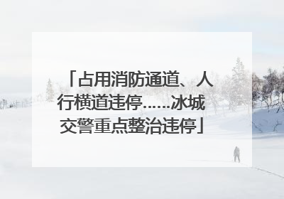 占用消防通道、人行横道违停……冰城交警重点整治违停