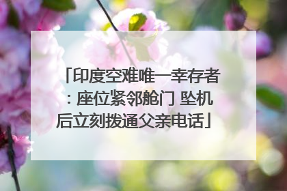 印度空难唯一幸存者：座位紧邻舱门 坠机后立刻拨通父亲电话