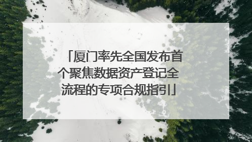 厦门率先全国发布首个聚焦数据资产登记全流程的专项合规指引