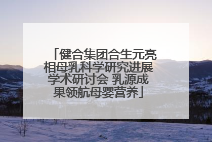 健合集团合生元亮相母乳科学研究进展学术研讨会 乳源成果领航母婴营养