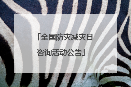 全国防灾减灾日咨询活动公告
