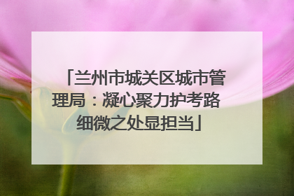 兰州市城关区城市管理局：凝心聚力护考路 细微之处显担当