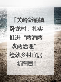 关岭新铺镇卧龙村：扎实推进“两清两改两治理” 绘就乡村宜居新图景