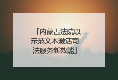 内蒙古法院以示范文本激活司法服务新效能