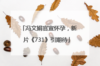 冯文娟官宣怀孕，新片《731》引期待