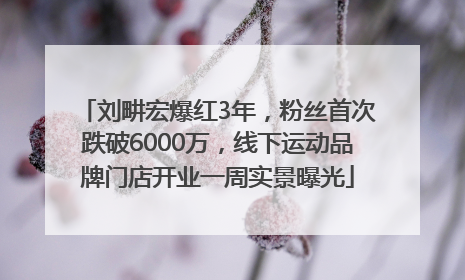刘畊宏爆红3年，粉丝首次跌破6000万，线下运动品牌门店开业一周实景曝光