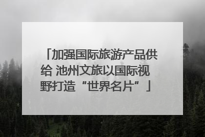加强国际旅游产品供给 池州文旅以国际视野打造“世界名片”