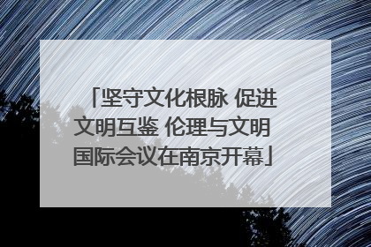 坚守文化根脉 促进文明互鉴 伦理与文明国际会议在南京开幕