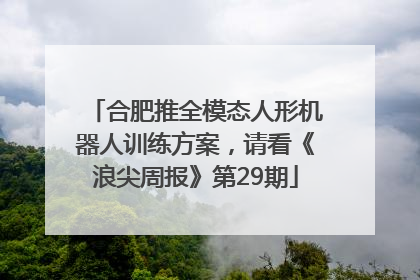 合肥推全模态人形机器人训练方案，请看《浪尖周报》第29期