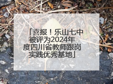 喜报！乐山七中被评为2024年度四川省教师跟岗实践优秀基地