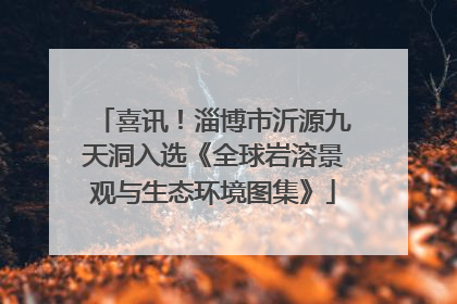 喜讯！淄博市沂源九天洞入选《全球岩溶景观与生态环境图集》