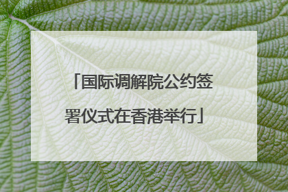 国际调解院公约签署仪式在香港举行