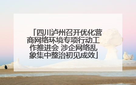 四川泸州召开优化营商网络环境专项行动工作推进会 涉企网络乱象集中整治初见成效