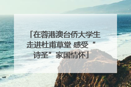 在蓉港澳台侨大学生走进杜甫草堂 感受“诗圣”家国情怀