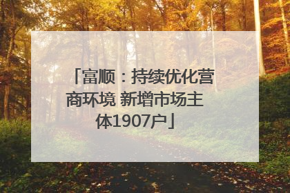 富顺：持续优化营商环境 新增市场主体1907户