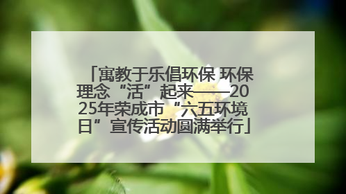 寓教于乐倡环保 环保理念“活”起来——2025年荣成市“六五环境日”宣传活动圆满举行
