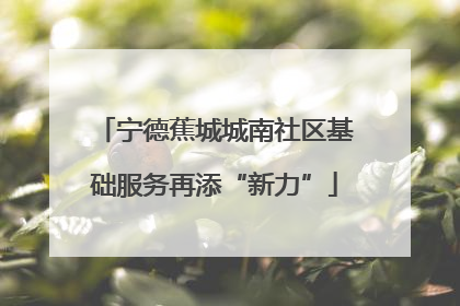 宁德蕉城城南社区基础服务再添“新力”