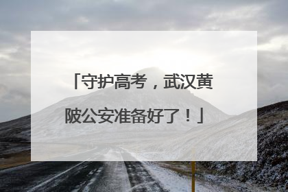 守护高考，武汉黄陂公安准备好了！