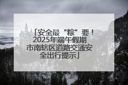 安全最“粽”要！2025年端午假期市南辖区道路交通安全出行提示