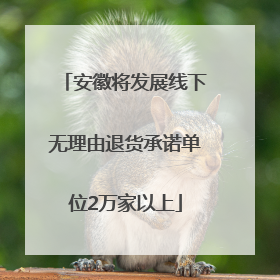 安徽将发展线下无理由退货承诺单位2万家以上