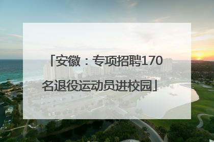 安徽：专项招聘170名退役运动员进校园