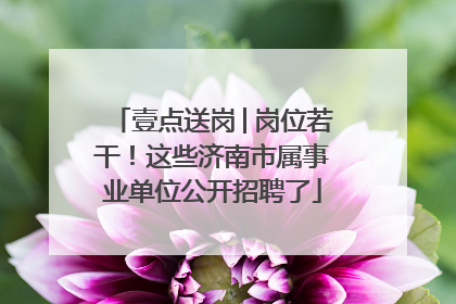 壹点送岗│岗位若干！这些济南市属事业单位公开招聘了