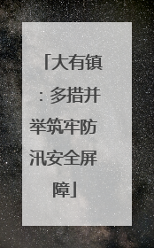 大有镇：多措并举筑牢防汛安全屏障