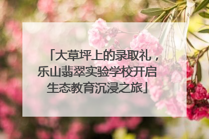 大草坪上的录取礼，乐山翡翠实验学校开启生态教育沉浸之旅