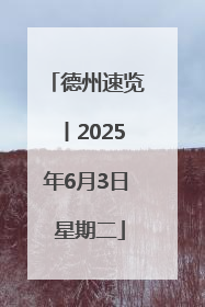 德州速览丨2025年6月3日 星期二