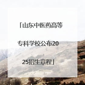 山东中医药高等专科学校公布2025招生章程