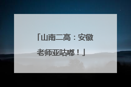 山南二高：安徽老师亚咕嘟！