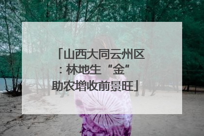 山西大同云州区：林地生“金” 助农增收前景旺