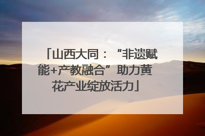 山西大同：“非遗赋能+产教融合”助力黄花产业绽放活力