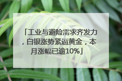 工业与避险需求齐发力，白银涨势紧逼黄金，本月涨幅已逾10%