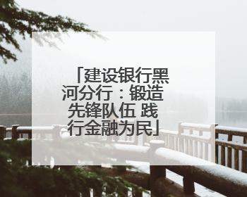 建设银行黑河分行：锻造先锋队伍 践行金融为民