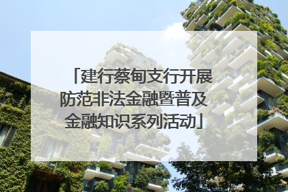 建行蔡甸支行开展防范非法金融暨普及金融知识系列活动
