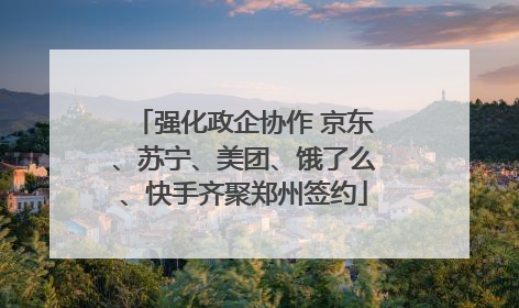 强化政企协作 京东、苏宁、美团、饿了么、快手齐聚郑州签约