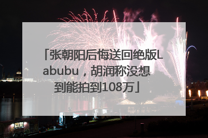 张朝阳后悔送回绝版Labubu，胡润称没想到能拍到108万